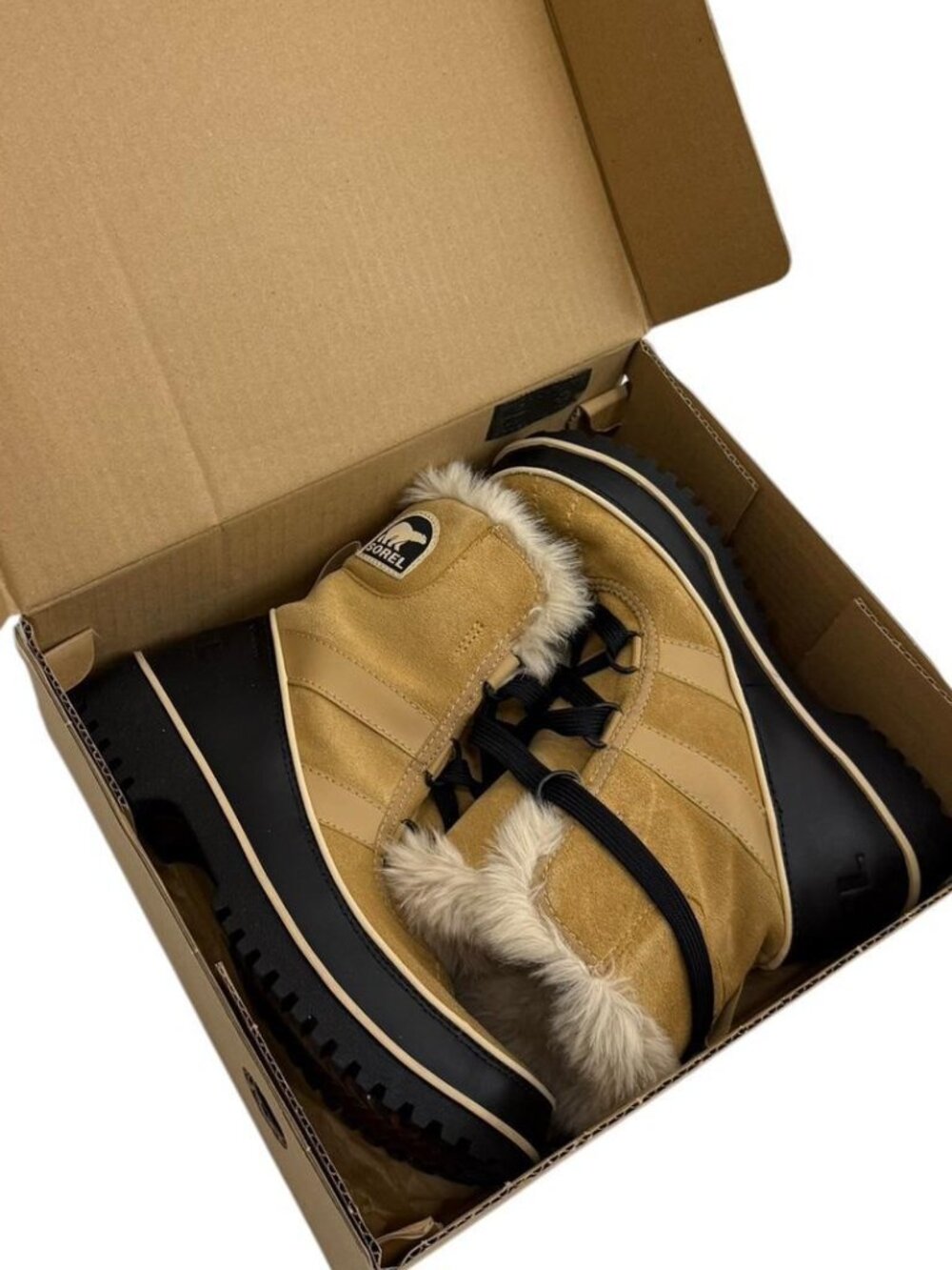 Sorel Tivoli II Brown Snow Winter Boots with Fur Trim, Size 6.5